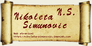Nikoleta Simunović vizit kartica